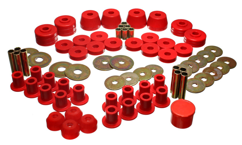 Energy Suspension 85-92 VW Golf/GTI/Jetta / 72-93 Dodge Ramcharger Red Hyper-flex Master Bushing Set Bushing Kits Energy Suspension