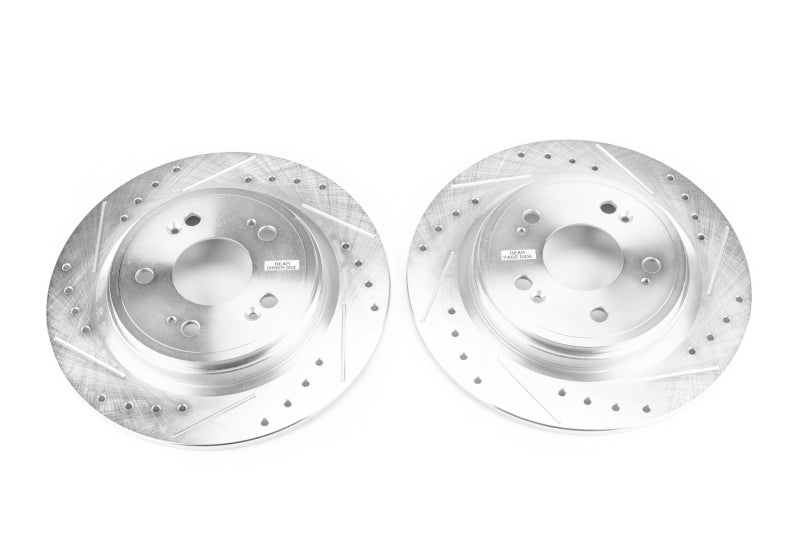 Power Stop 14-19 Acura RLX Rear Evolution Drilled & Slotted Rotors - Pair Brake Rotors - Slot & Drilled PowerStop
