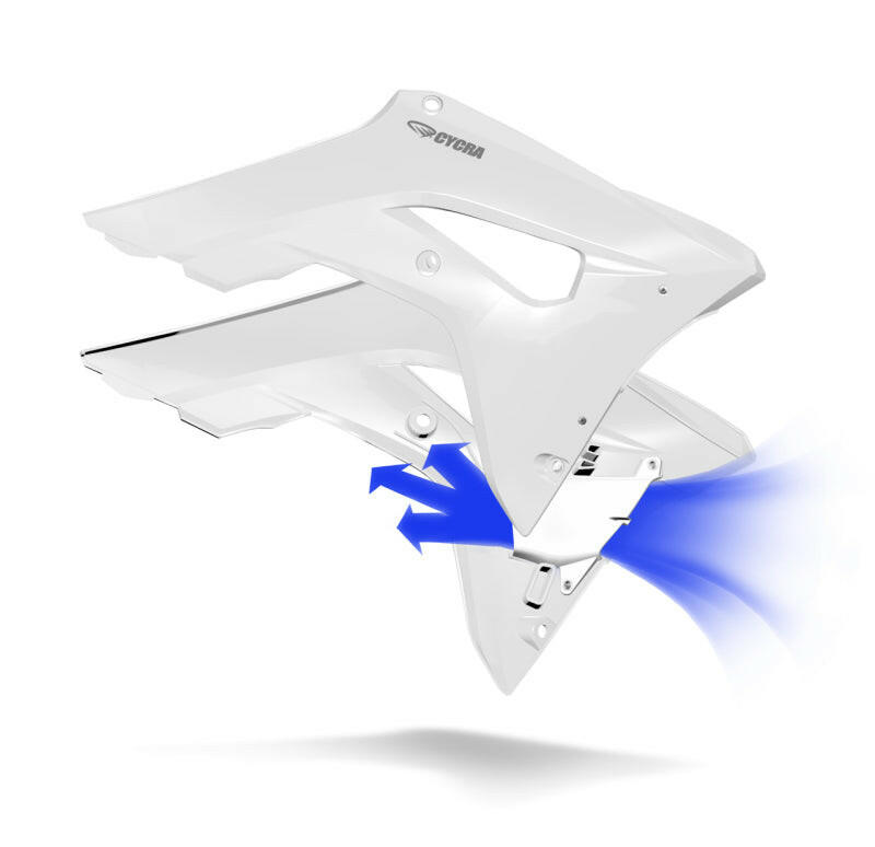 Cycra 18-21 Honda CRF250R Powerflow Radiator Shrouds - White Plastics Cycra