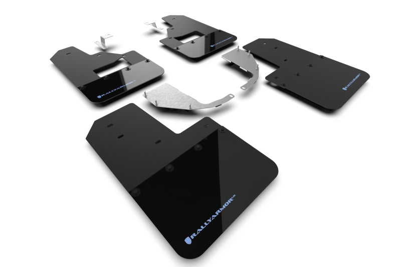 Rally Armor 21-25 Ford Bronco (Steel Bmpr + RB - NO Rptr/Sprt) Blk Mud Flap w/Area Blue Logo Mud Flaps Rally Armor