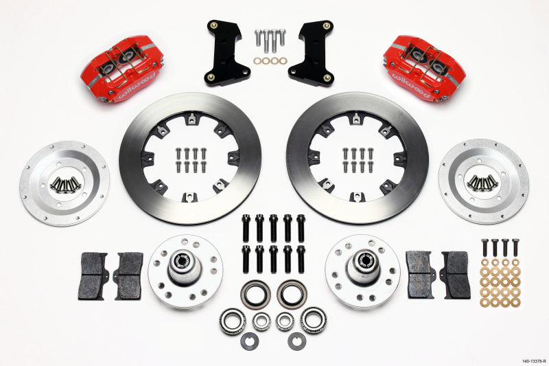 Wilwood Dynapro Dust-Boot Front Kit 12.19in Red 74-80 Pinto/Mustang II Disc Spindle only Big Brake Kits Wilwood