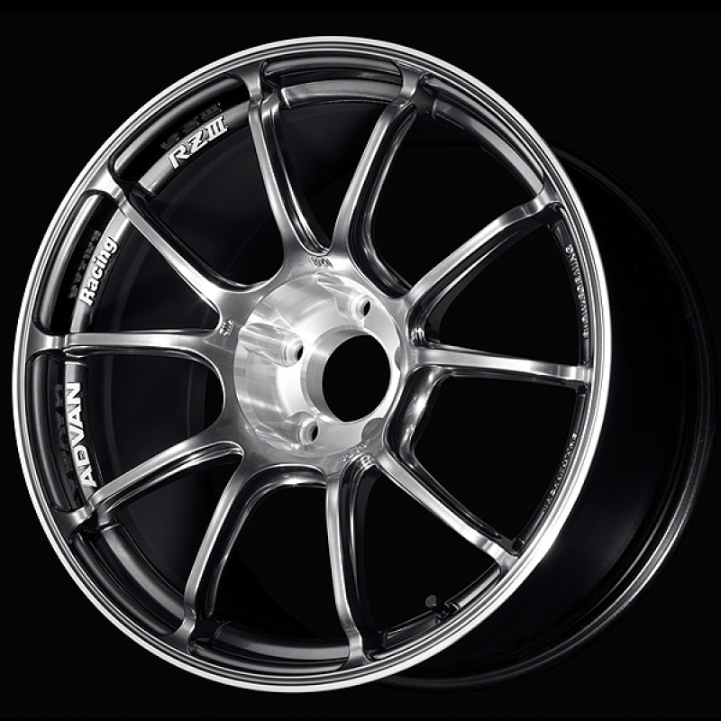 Advan RZIII 18x8.5 / +45 Offset / 5x114.3 BC / 73mm Bore / Hyper Platinum Black & Diamond Cut Wheels - Cast Advan