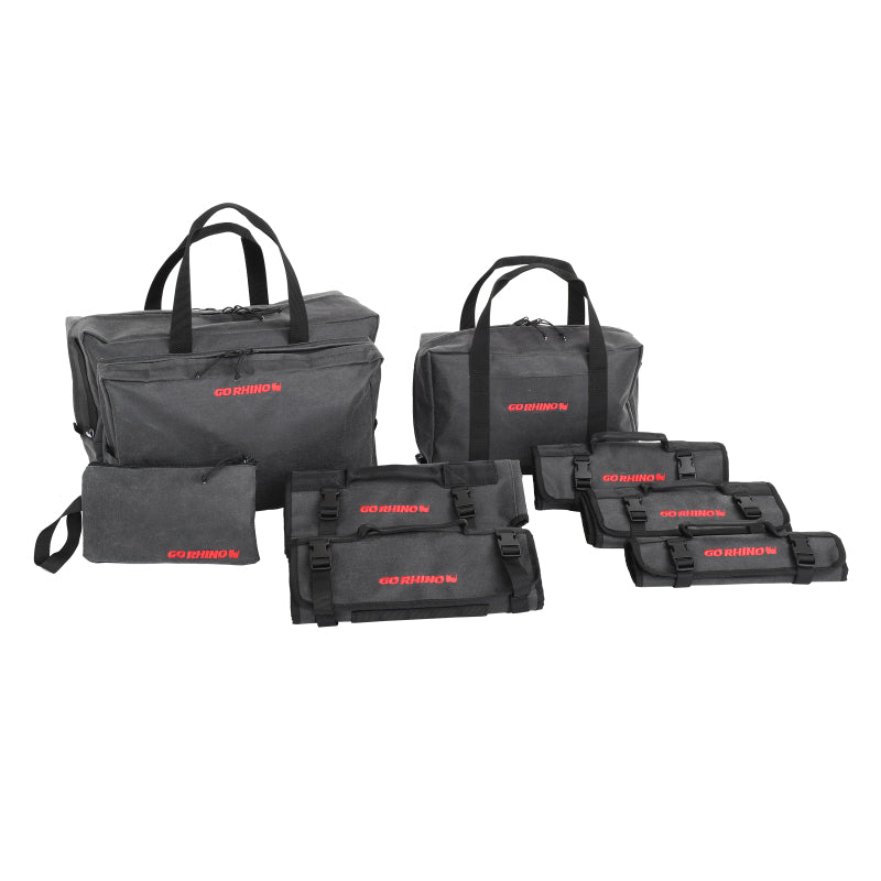 Go Rhino XVenture Gear Tool Roll Large (7x7in. Closed) 12oz Waxed Canvas - Black Cargo Boxes & Bags Go Rhino