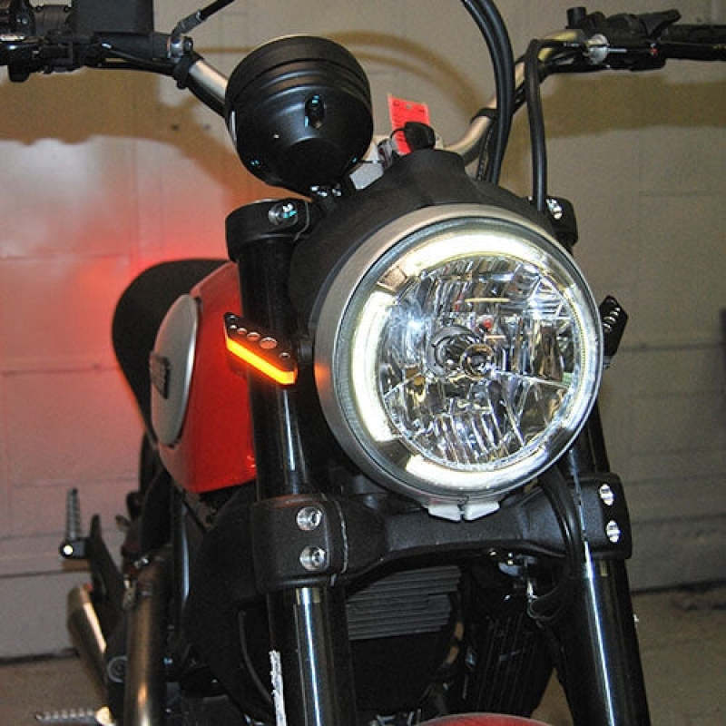 New Rage Cycles 15-22 Ducati Scrambler Front Turn Signals w/Load EQ Lights Corner New Rage Cycles