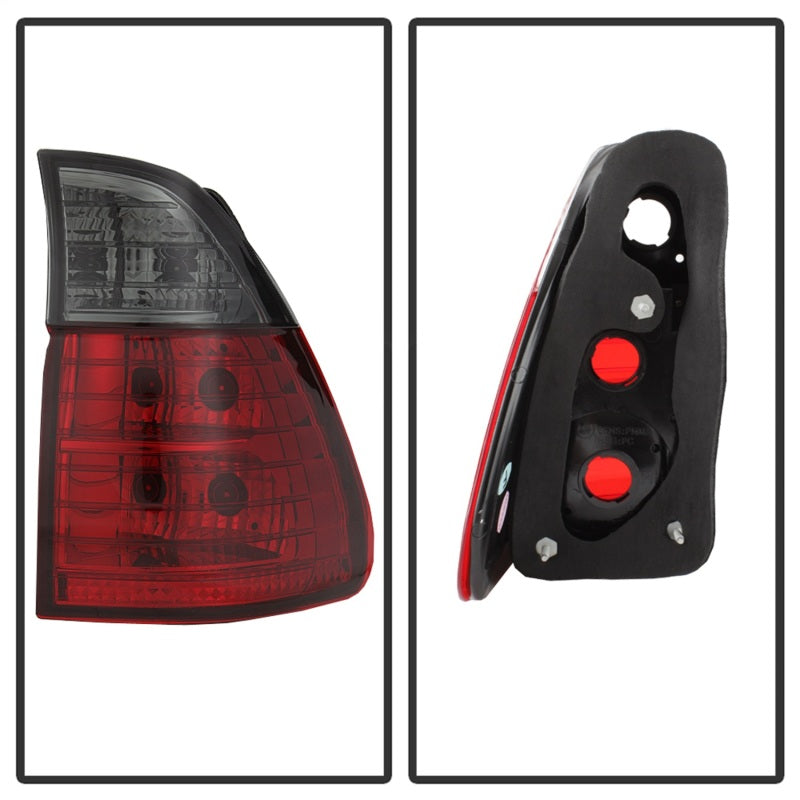 Spyder BMW E53 X5 00-06 4PCS Euro Style Tail Lights- Red Smoke ALT-YD-BE5300-RS Tail Lights SPYDER