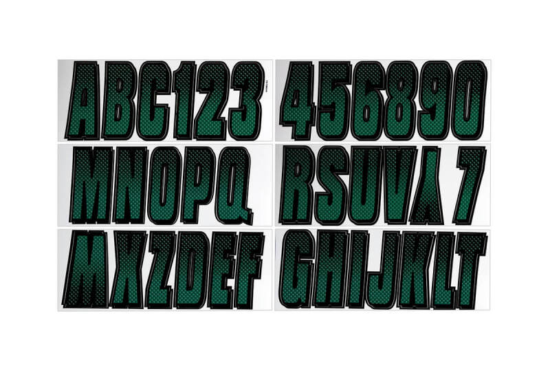 Hardline Boat Lettering Registration Kit 3 in. - 300 Forest Green/Black Stickers/Decals/Banners Hardline