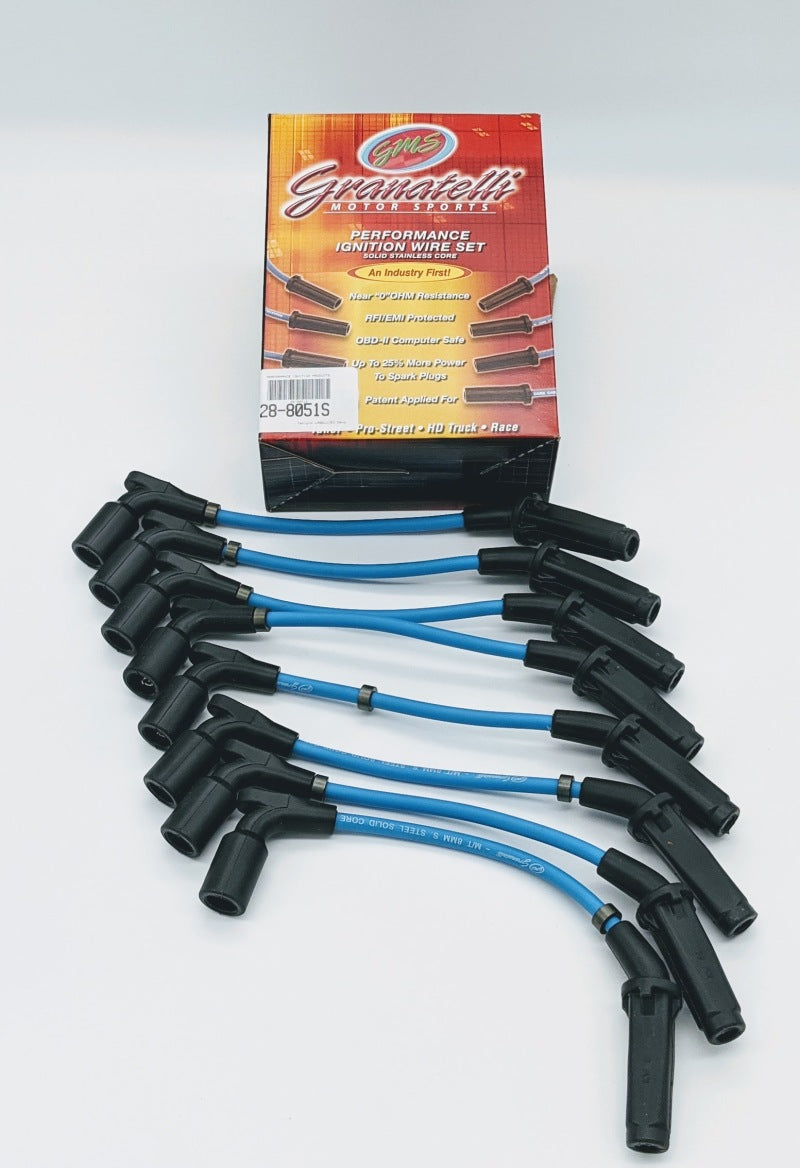 Granatelli 20-23 GM LT2 6.2L Straight Boot Hi-Perf Coil-Near-Plug Ignition Wire Connector Kit - Blue Spark Plug Wire Sets Granatelli Motor Sports