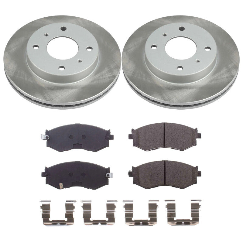 Power Stop 91-96 Infiniti G20 Front Semi-Coated Rotor Kit Brake Kits - Performance Blank PowerStop