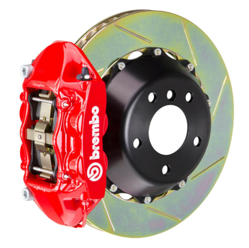 Brembo 06-09 997.1 GT3 Rear GT BBK 4 Piston Cast 380x28 2pc Rotor Slotted Type1-Red Brake Kits - Performance Slot Brembo