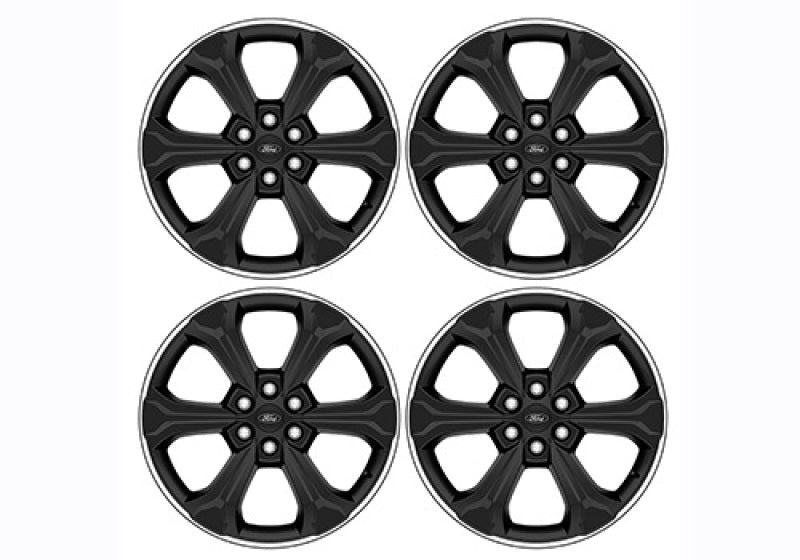 Ford Racing 2024 F-150 22in Wheel Kit - Black w/Machined Face Wheels - Cast Ford Racing