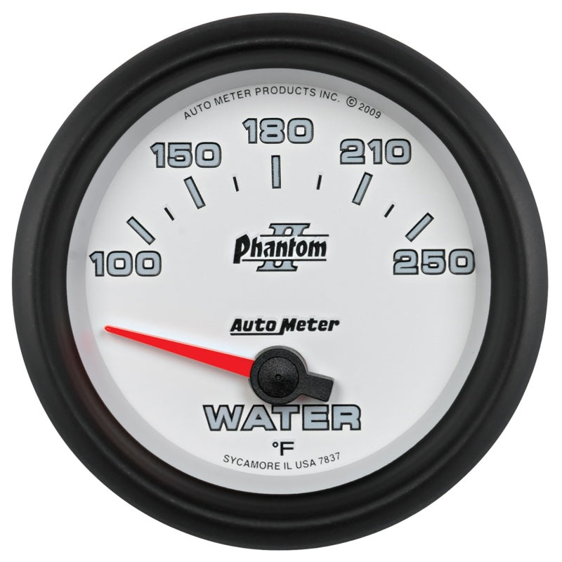 Autometer Phantom II 2-5/8in 100-250 Degrees F Electrical Water Temperature Gauge Gauges AutoMeter