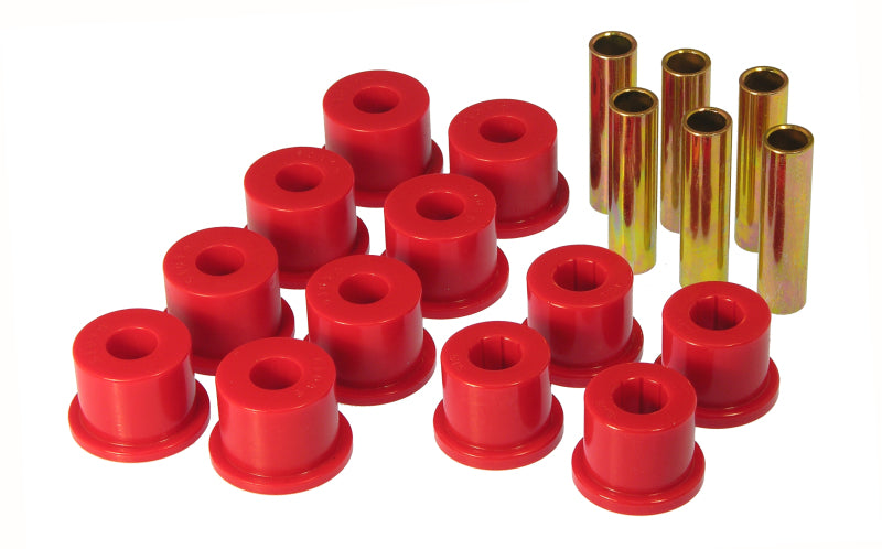 Prothane GM Rear Spring & Shackle Bushings (w/ 1.5in OD Frame Shackle Bush) - Red Bushing Kits Prothane