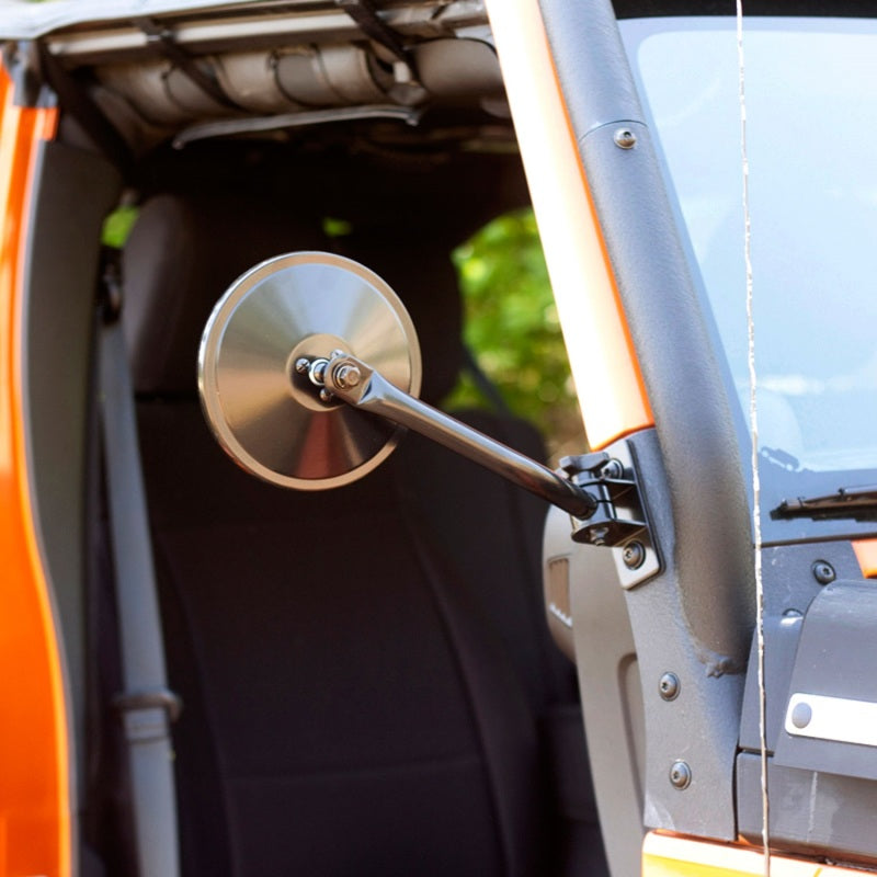 Rugged Ridge 97-18 Jeep Wrangler Black Round Quick Release Mirror Exterior Trim Rugged Ridge