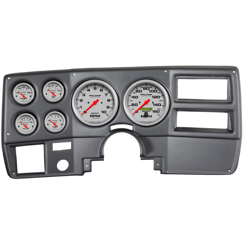 Autometer Ultra-Lite 73-83 Chevy Truck/Suburban Dash Kit 6pc Tach / MPH / Fuel / Oil / WTMP / Volt Gauges AutoMeter