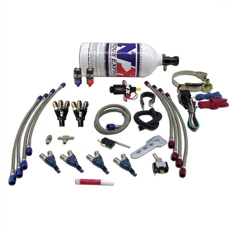 Nitrous Express 4 Cyl Piranha Nitrous Kit (For EFI Applications) w/2.5lb Bottle Nitrous Systems Nitrous Express