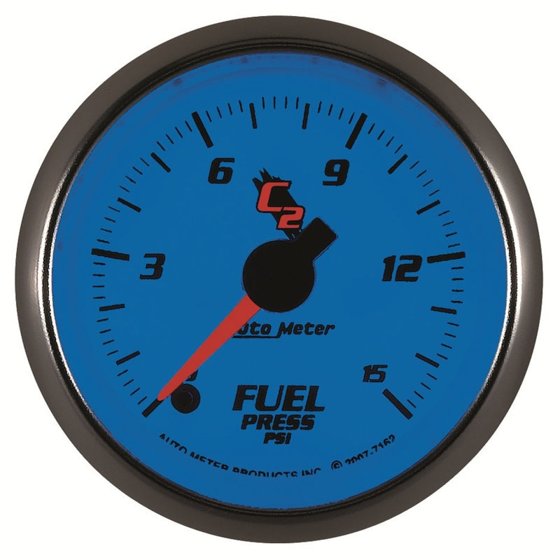 AutoMeter Gauge Fuel Pressure 2-1/16in. 15PSI Digital Stepper Motor C2 Gauges AutoMeter