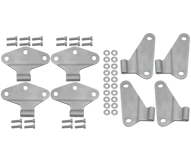 Kentrol 07-18 Jeep Wrangler JK Body Door Hinge Set 8 Pieces 4 Door Bare Grey Doors Kentrol