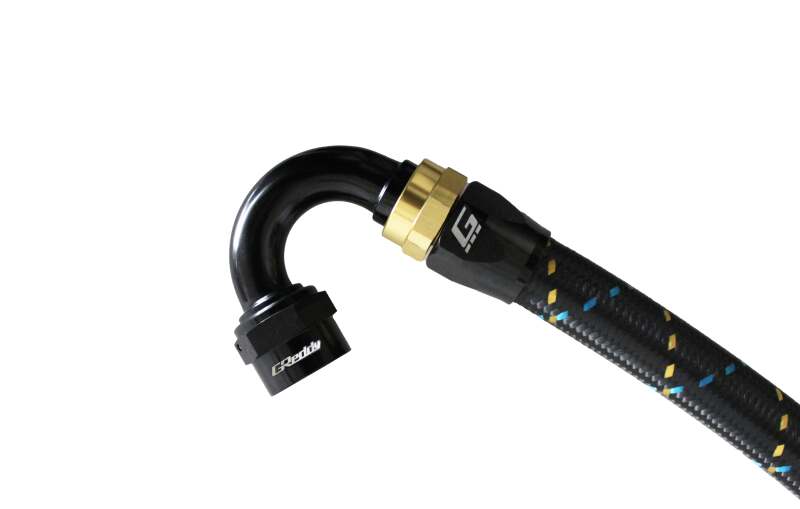 GReddy AN04 150 DEGREE HOSE END SWIVEL BLACK/GOLD ANODIZED Oil Line Kits GReddy