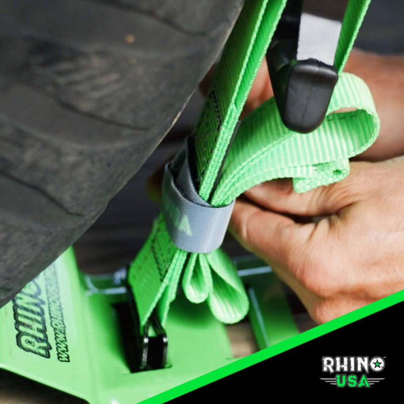 Rhino USA Utv Wheel Chock Tie-Down Kit (4-Wheel Kit) (Green) Cargo Tie-Downs Rhino USA