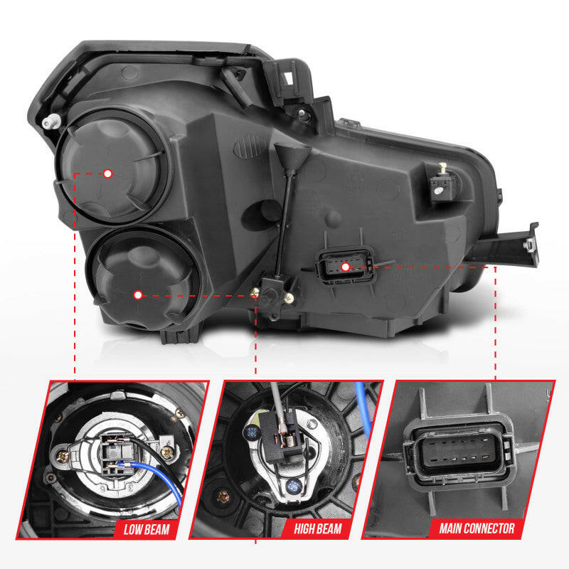 ANZO 2003-2007 Cadillac CTS Projector Headlights w/ Halo Black (CCFL) Headlights ANZO