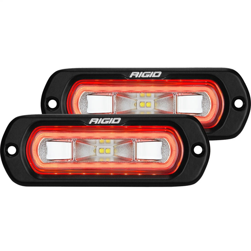 Rigid Industries SR-L Series Flush Mount LED Spreader Pair w/ Amber Halo - Universal Light Bars & Cubes Rigid Industries