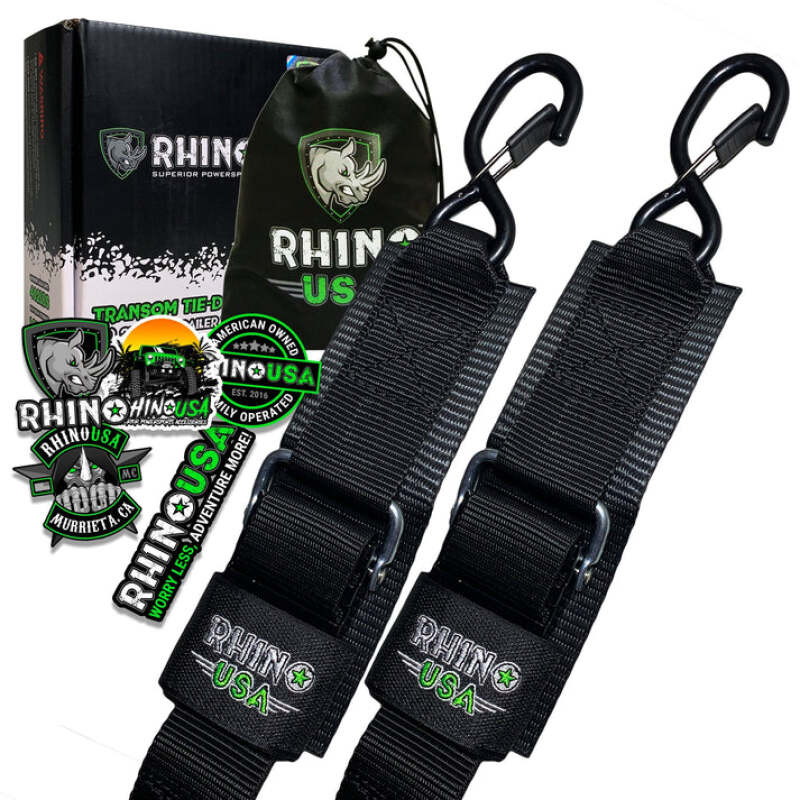 Rhino USA Transom Straps For Boat Trailer (Pair) Tow Straps Rhino USA
