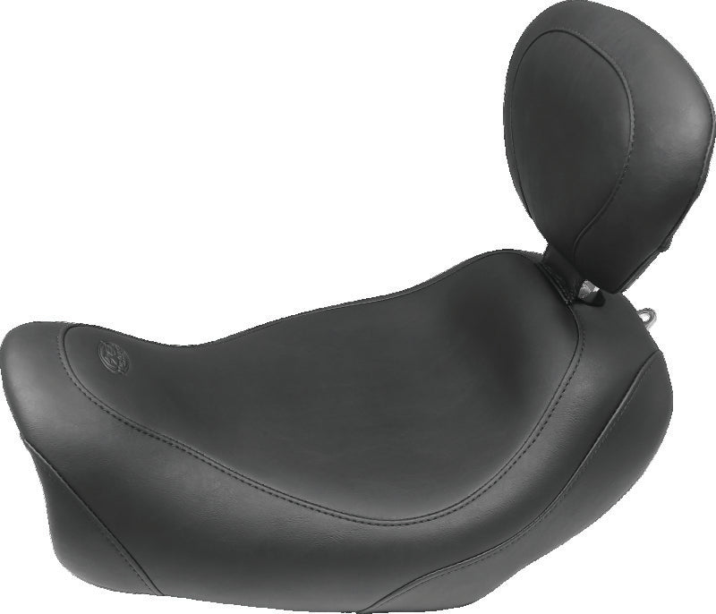 Mustang 08-21 Harley Electra Glide, Rd Glide, Rd King, Glide Lowdown 1PC Seat w/DBR Studs - Black One-Piece Motorcycle Seats Mustang Motorcycle