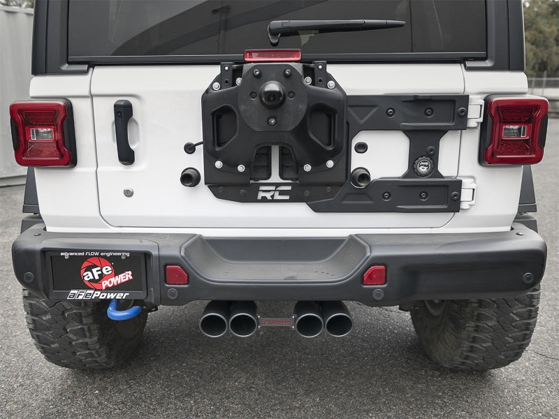 aFe Rebel Series 2.5in. 304 SS C/B Exhaust System 2018 Jeep Wrangler (JL) V6-3.6L - Black Tip Catback aFe