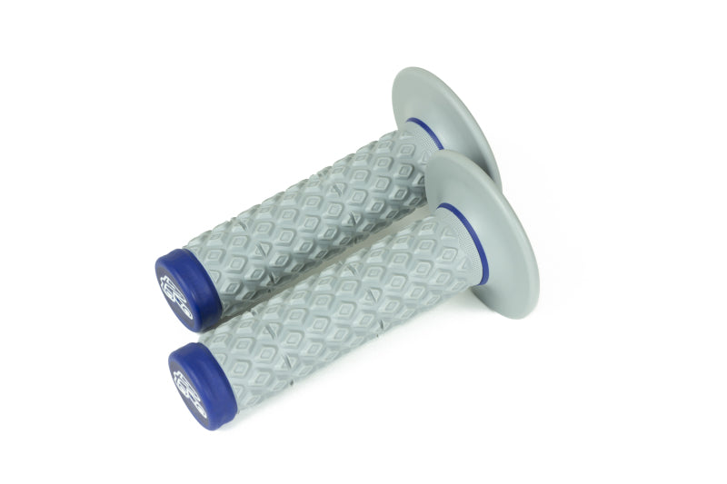 Renthal Soft/Firm MX Dual Compound Grips Tapered 1/2 Waffle - Gray/Blue Grips Renthal