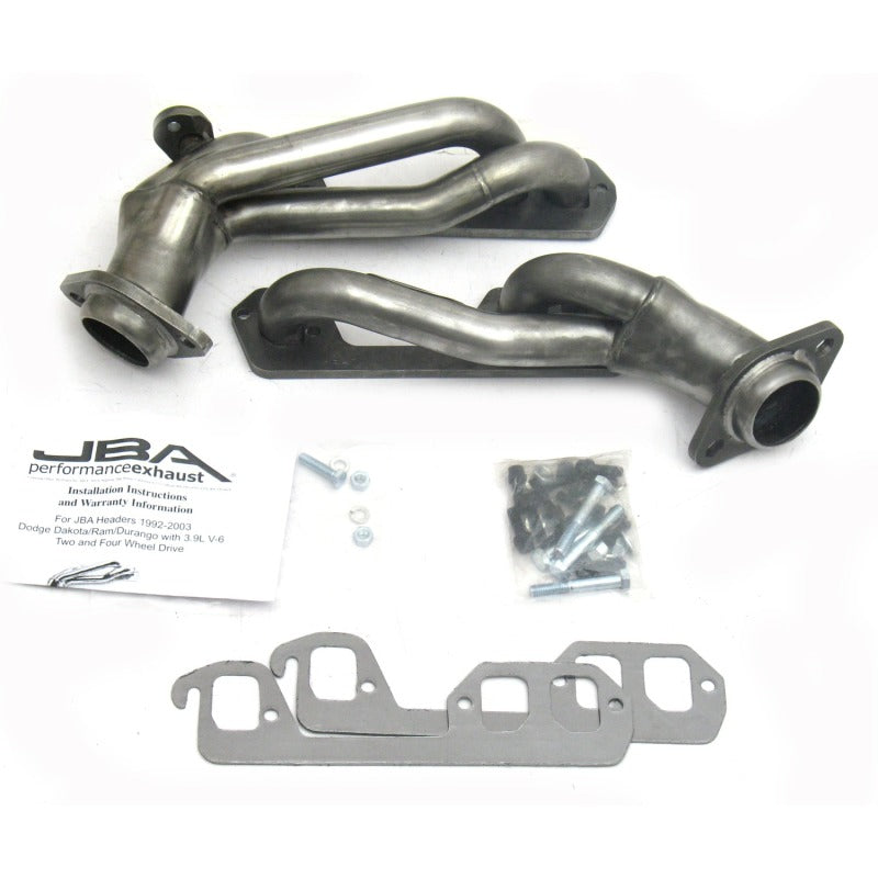 JBA 92-95 Dodge Truck 3.9L V6 1-1/2in Primary Raw 409SS Cat4Ward Header Headers & Manifolds JBA