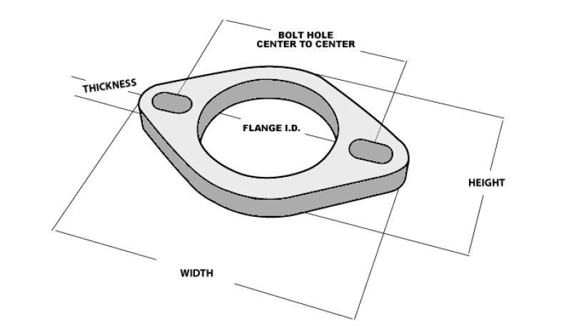 Vibrant 2-Bolt T304 SS Exhaust Flange (2in I.D.) Flanges Vibrant