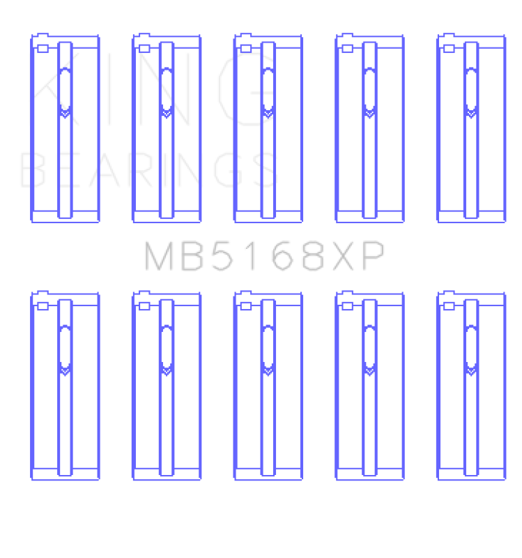 King Engine Bearings Honda H22 50mm Journal Crankshaft Main Bearing Set (Size .025) Bearings King Engine Bearings