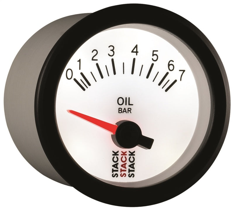 Autometer Stack 52mm 0-7 Bar M10 Male Electric Oil Pressure Gauge - White Gauges AutoMeter