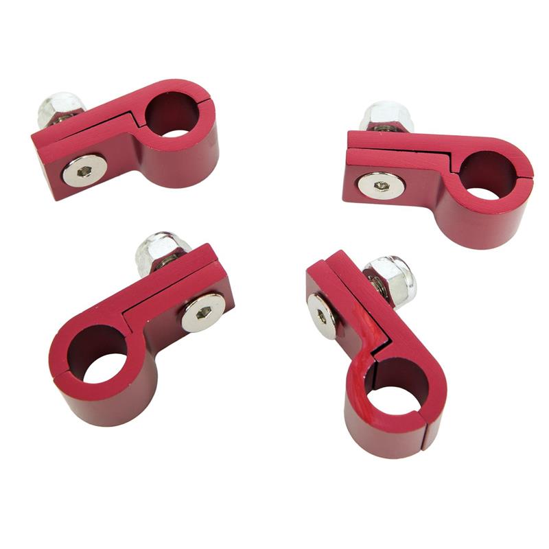 Russell Line Clamp For -6 Size Tubing Red Anodize (4 Pack) Hardware - Singles Russell
