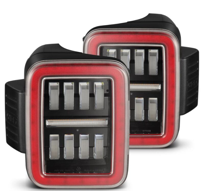 AlphaRex 19-24 Jeep Gladiator JT Nova-Series Prismatic LED Tail Lights - Black-Red Tail Lights AlphaRex