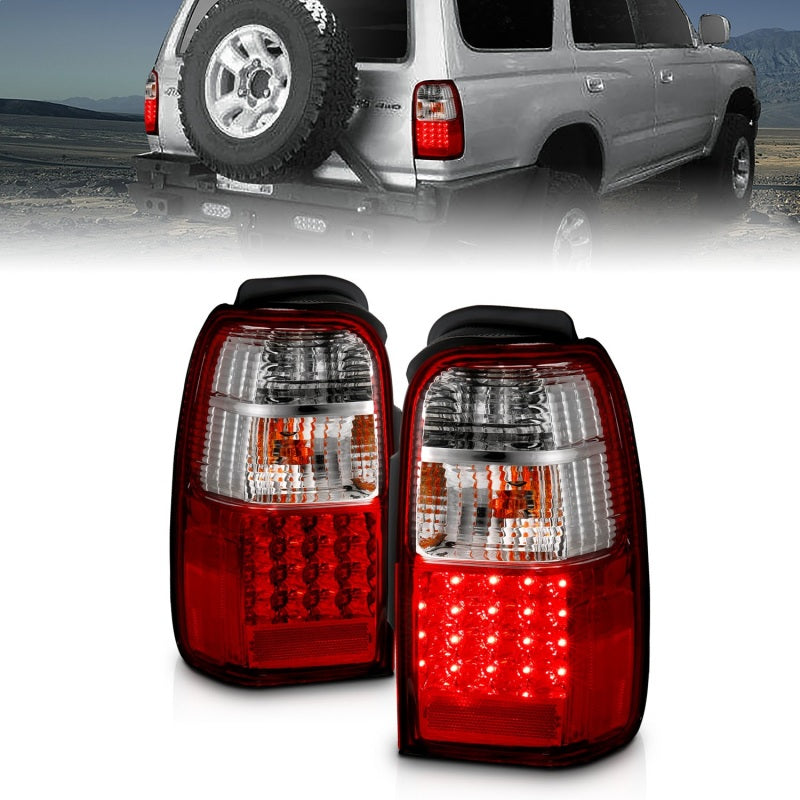 ANZO 2001-2002 Toyota 4 Runner LED Taillights Red/Clear Tail Lights ANZO