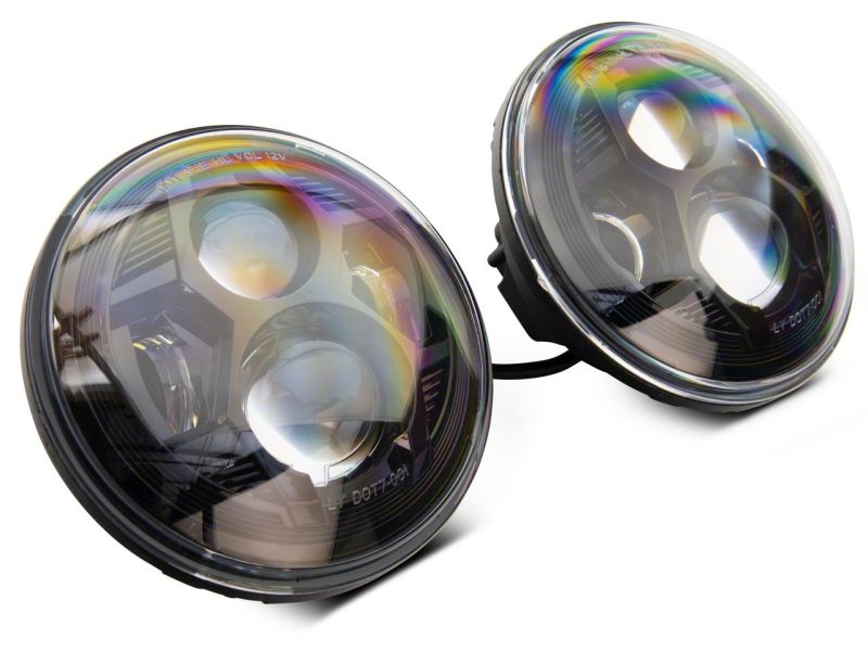 Raxiom 07-18 Jeep Wrangler JK 7-In LED Headlights- Blk Housing (Clear Lens) Headlights Raxiom