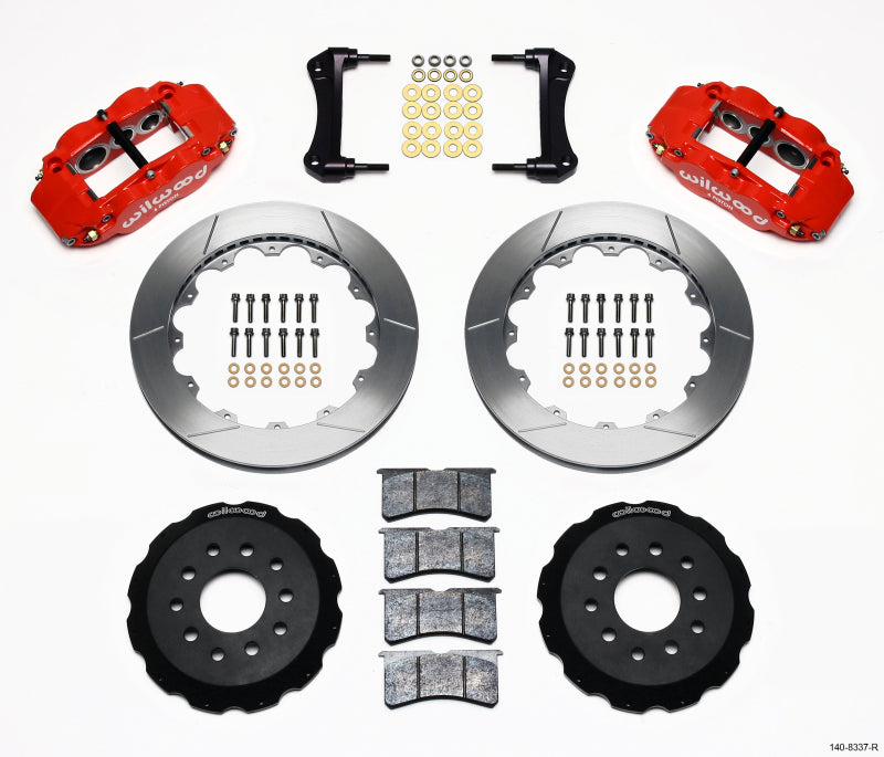 Wilwood Narrow Superlite 6R Front Hat Kit 12.88in Red 88-93 Corvette C4 Big Brake Kits Wilwood