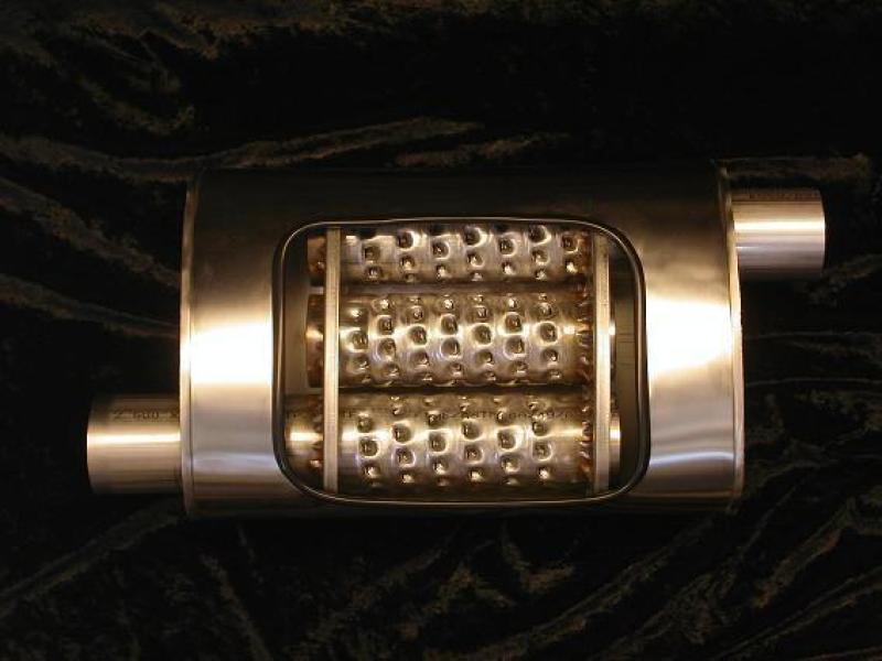 Stainless Works 2in ID OFFSET INLET/ 2in OD CENTER OUTLET 5inX9in Muffler Stainless Works