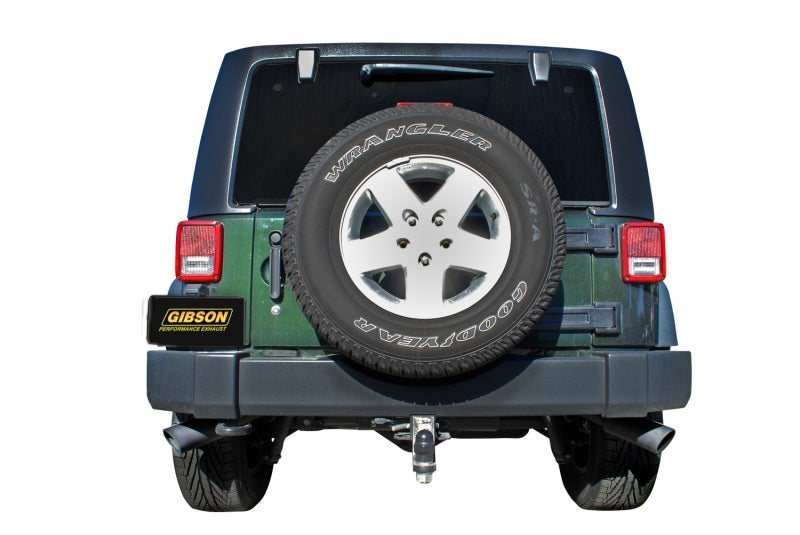 Gibson 07-17 Jeep Wrangler JK Sport 3.8L 2.5in Cat-Back Dual Extreme Exhaust - Black Elite (Ceramic) Catback Gibson