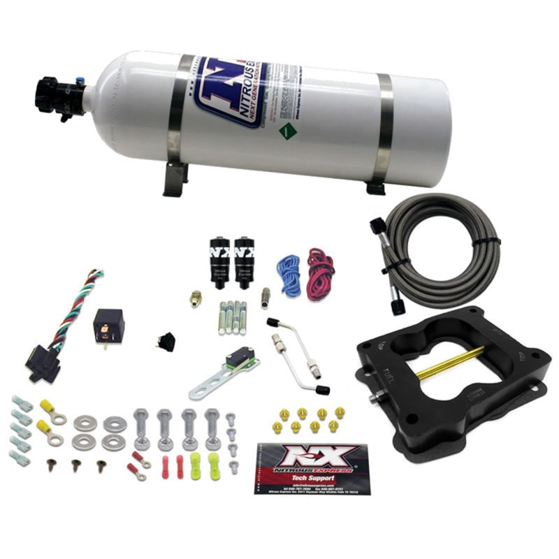 Nitrous Express Q-Jet/Holley Spread Bore Hitman Plus Nitrous Kit (50-200HP) w/15lb Bottle Nitrous Systems Nitrous Express