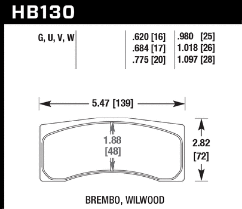 Hawk ER-1 Endurance Racing Brake Pads for Brembo/Wilwood Motorsport Calipers Brake Pads - Racing Hawk Performance