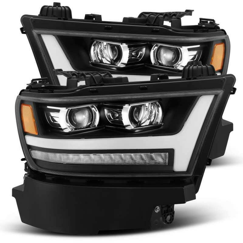 AlphaRex 19-20 Ram 1500HD PRO-Series Proj Headlight Plnk Style Blk w/Activ Light/Seq Signal/Plnk DRL Headlights AlphaRex
