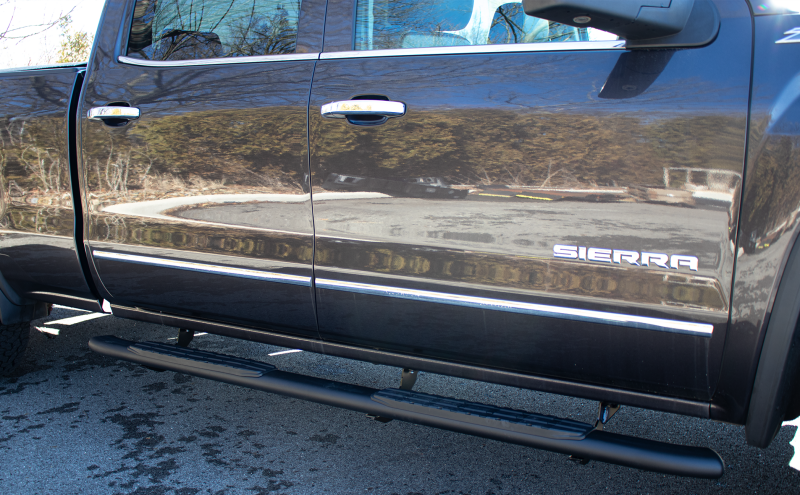 Fishbone Offroad 07-18 Chevrolet Silverado 1500/2500/3500 Crew Cab Oval Side Steps - Black Textured Side Steps Fishbone Offroad