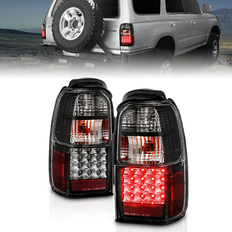 ANZO 2001-2002 Toyota 4 Runner LED Taillights Black Tail Lights ANZO