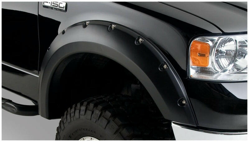 Bushwacker 04-08 Ford F-150 Styleside Pocket Style Flares 4pc 66.0/78.0/96.0in Bed - Black Fender Flares Bushwacker