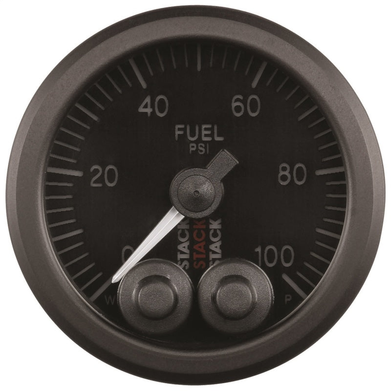 Autometer Stack Instruments Pro Control 52mm 0-100 PSI Fuel Pressure Gauge - Black (1/8in NPTF Male) Gauges AutoMeter