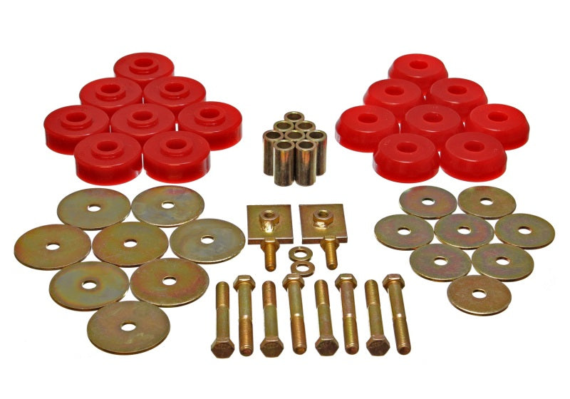 Energy Suspension Body Mount Set Exc. Cconvertible - Red Bushing Kits Energy Suspension