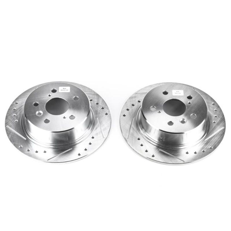 Power Stop 95-99 Toyota Avalon Rear Evolution Drilled & Slotted Rotors - Pair Brake Rotors - Slot & Drilled PowerStop