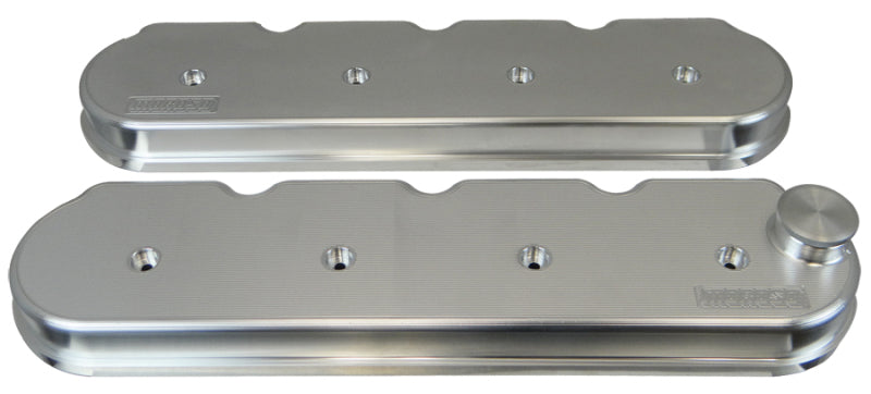 Moroso Chevrolet Small Block Valve Cover - 1 Cover w/2 Breathers - No Logo - Polished Alum - Pair Valve Covers Moroso